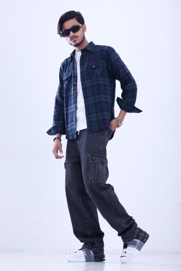 Tealish Blue Flap Pocket Shirt 🔥 - Image 2