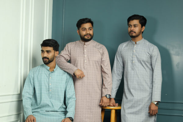 Eid Collection  Jacquard Cotton Panjabi – Printed - Image 4